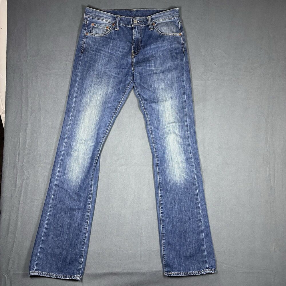 Levis Jeans Mens 30x34 Blue 527 Slim Bootcut Western Cowboy Faded Denim Pants